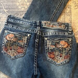 Grace Boot Cut Jeans with Embroidered Pockets